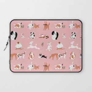 Dogs, Dogs, Dogs Pink Computer Cover by Mika Senda - Laptop Sleeve - 13"