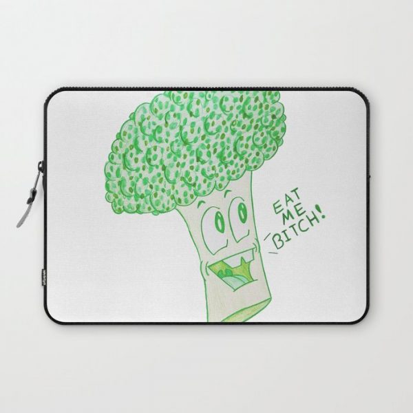 Eat Broccoli Computer Cover by Art By Beth - Laptop Sleeve - 13"