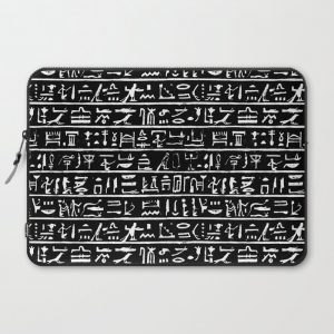 Egyptian Hieroglyphics // Black Computer Cover by Thin Line Studio - Laptop Sleeve - 15"