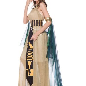 Egyptian Queen Costume Print Layered Women Holiday Costume