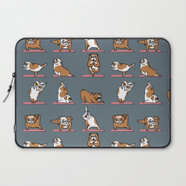 English Bulldog Yoga Computer Cover by Huebucket - Laptop Sleeve - 15"