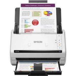 Epson B11B248301 WorkForce DS-770 Color Document Scanner - Sheet-fed 1-pass Duplex Color Scanner 600 dpi up to 45 ppm/90 ipm 100-page ADF up to