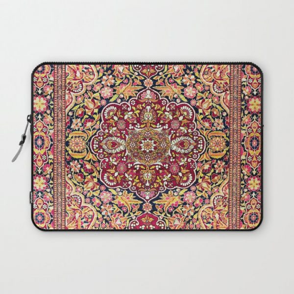 Esfahan Antique Floral Persian Rug Print Computer Cover by Vicky Brago-MitchellA(r) - Laptop Sleeve - 13"