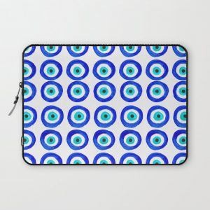 Evil Eye Amulet Talisman - on white Computer Cover by Laura Beth Love - Laptop Sleeve - 13"