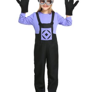 Evil Minion Costume Cute Purple Kids Halloween Costume