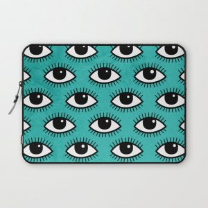 Eyes pattern on blue background Computer Cover by PickApixelArt - Laptop Sleeve - 13"