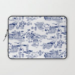 FLOOD IN ANTIQUE CHINESE PORCELAIN Computer Cover by Anukun Hamala (NHD) - Laptop Sleeve - 13"