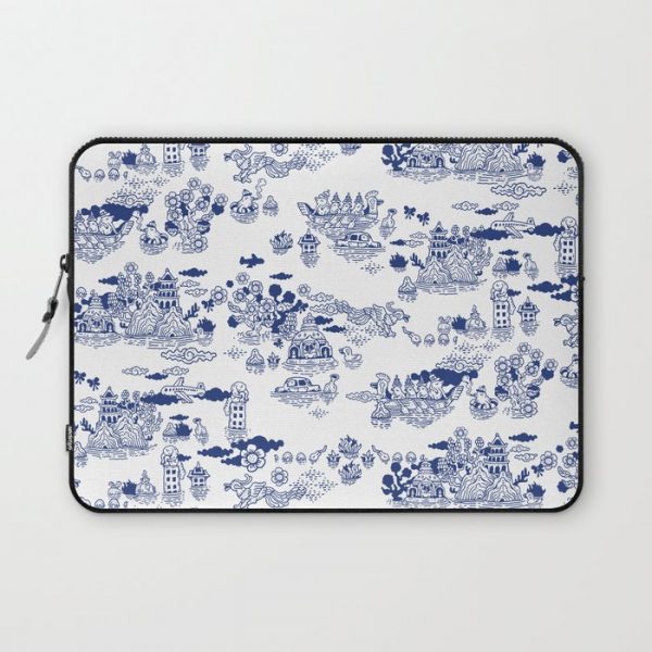 FLOOD IN ANTIQUE CHINESE PORCELAIN Computer Cover by Anukun Hamala (NHD) - Laptop Sleeve - 13"