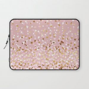 Floating Confetti - Pink Blush and Gold Computer Cover by Fancy as Hell - Laptop Sleeve - 13"