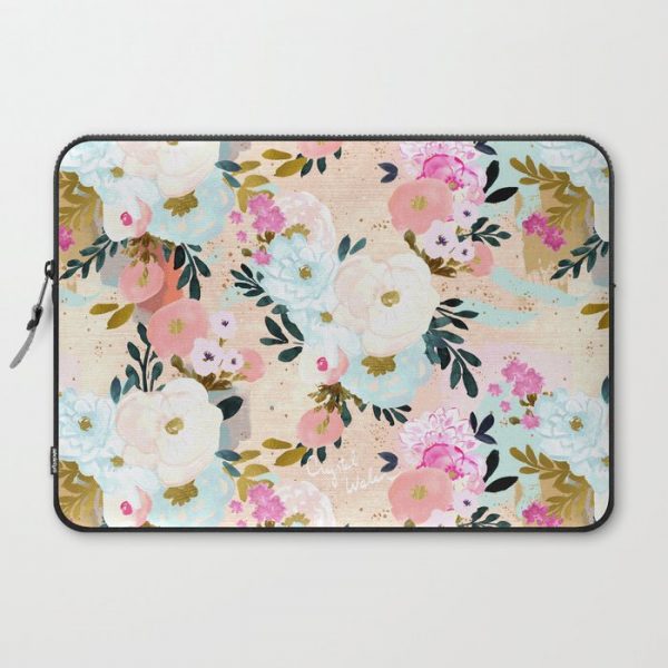 Florence Painterly Floral Computer Cover by Crystal W Design - Laptop Sleeve - 15"