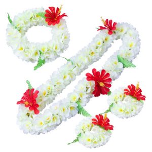 Flower Beach Costumes Floral Garland 3 Piece Costume Set