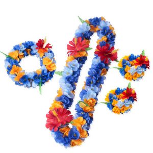 Flower Beach Costumes Floral Garland 3 Piece Costume Set