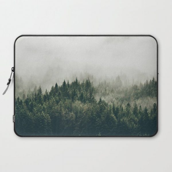 Foggy Mountain Side Computer Cover by Justine Henderson - Laptop Sleeve - 15"