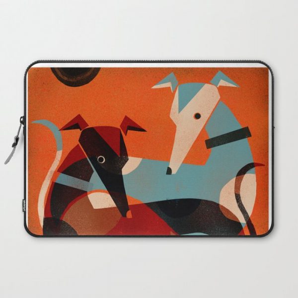 GREYHOUND PAIR Computer Cover by Terry Runyan - Laptop Sleeve - 15"