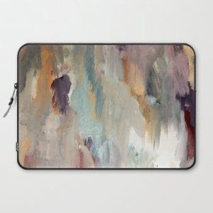 Gentle Beauty [4] - an elegant acrylic piece in deep purple, red, gold, and white Computer Cover by Alyssa Hamilton Art - Laptop Sleeve - 15"