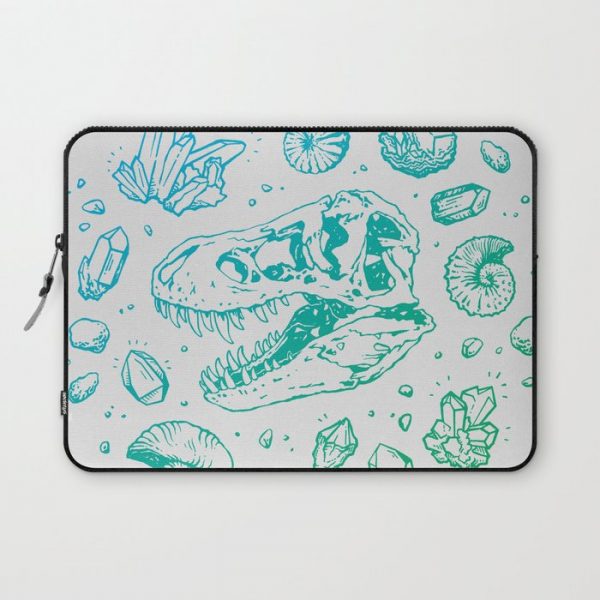 Geo-rex Vortex | Turquoise Ombre Computer Cover by omegafauna - Laptop Sleeve - 13"