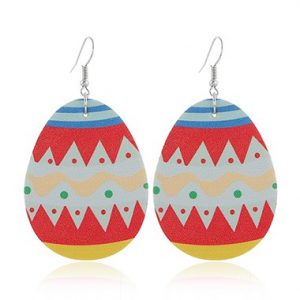 Geometric Print Plastic Multi Color Earring Set - One Size