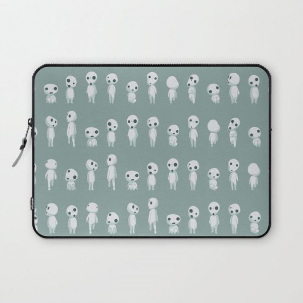 Ghibli Spirits - Kodama Mononoke pattern Computer Cover by Laura Frere - Laptop Sleeve - 13"