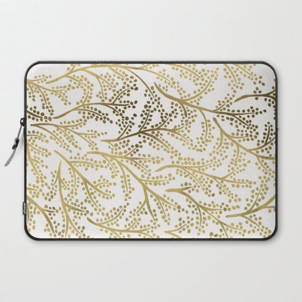 Gold Branches Computer Cover by Cat Coquillette - Laptop Sleeve - 15"