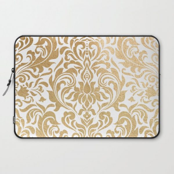 Gold foil swirls damask #12 Computer Cover by Juliana RW - Laptop Sleeve - 15"