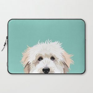 Golden Doodle pet portrait art print and dog gifts Computer Cover by PetFriendly - Laptop Sleeve - 15"