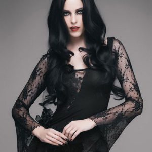 Gothic Halloween Costume Top Women Long Sleeve Lace Retro Costumes