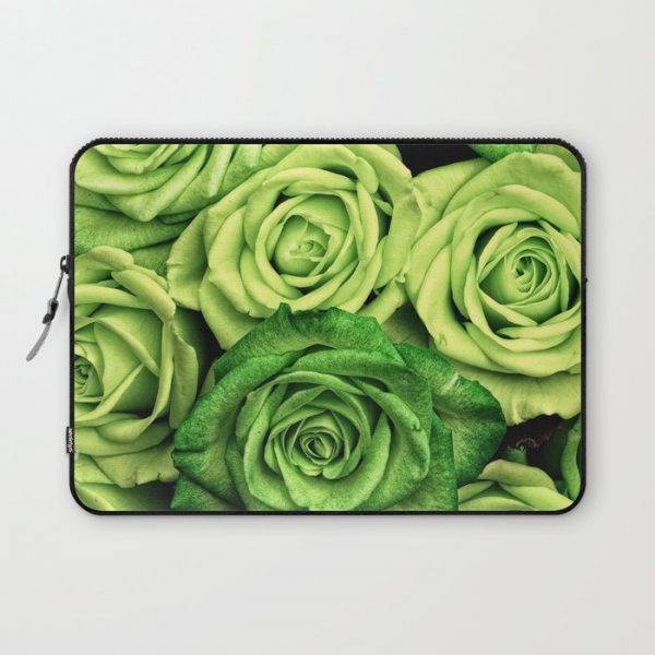 Green Roses Computer Cover by Aloke Design - Laptop Sleeve - 13"