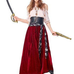 Halloween Costume Pirate Costumes Women's Burgundy Sash Headband Holidays Costumes