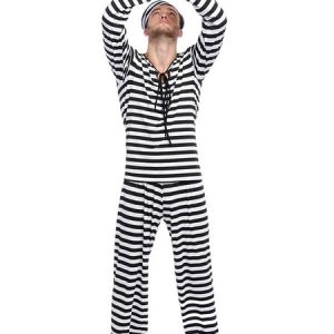 Halloween Costume Prison Costumes Prisoner Carnival Costume Set