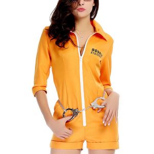 Halloween Costume Prison Costumes Women Yellow Jumpsuit Holiday Costume