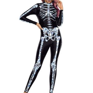 Halloween Costumes Black Women's Scary Leotard Jumpsuit Polyester 3D Print Jumpsuit Holidays Costumes