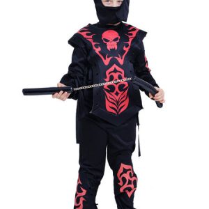 Halloween Costumes For Kids Black Ninja Print Pant And Coat