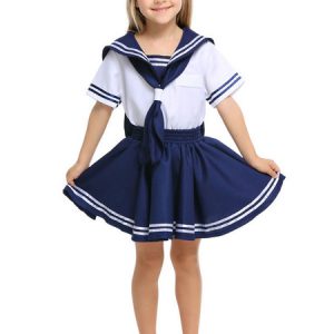 Halloween Costumes For Kids Dark Navy School Girl Kid's Top Skirt