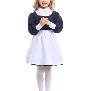 Halloween Costumes For Kids Deep Blue Nurse Kid's Polyester Dress Lower-Body Apron