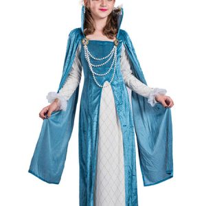 Halloween Costumes For Kids Princess Pearl Teal Kid Velour Dress