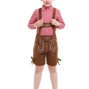 Halloween Costumes For Oktoberfest Kids Coffee Brown Set Kid's Suede Pants Top