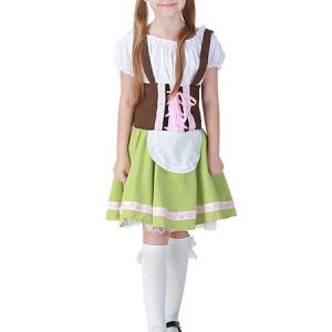 Halloween Costumes Grass Green Beer Girl Kid's Dress