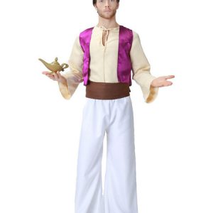 Halloween Costumes Men's Arabian Prince Style Top Waistcoat Matte Satin Multicolor Halloween Holidays Costumes