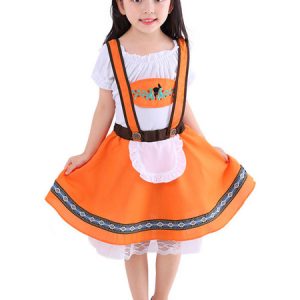 Halloween Costumes Orange Beer Girl Polyester Kid's Top Dress