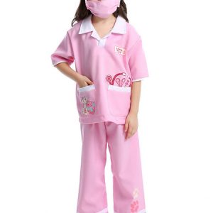 Halloween Costumes Pink Doctor Kid's Polyester Pants Top