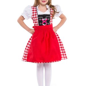 Halloween Costumes Red Beer Girl Cotton Kid's Dress Lower-Body Apron