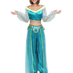 Halloween Costumes Woman's Green Belly Dancer Pants Top Polyester Halloween Holidays Costumes