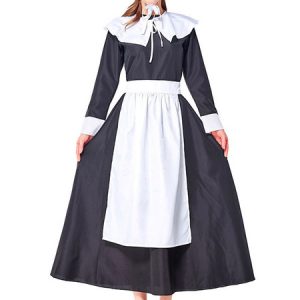 Halloween Costumes Woman's Maid Two-Tone Maid Dress Black Lower-Body Apron Halloween Holidays Costumes