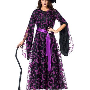 Halloween Costumes Woman's Witch Stars Print Accessory Cover-Up Tulle Halloween Holidays Costumes