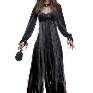 Halloween Costumes Woman's Zombie Black Dress Choker Tulle Halloween Holidays Costumes