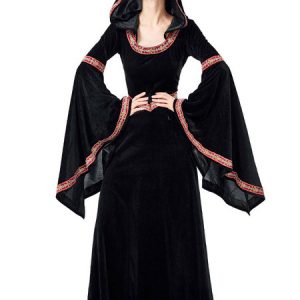 Halloween Costumes Women's Witch Retro Black Clothes Halloween Holidays Costumes