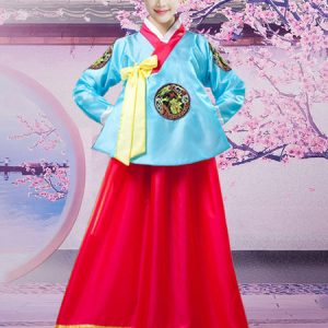 Halloween Korean Costume Traditional Women's Satin Hanbok Dance Dress