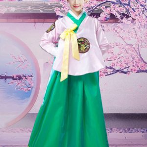 Halloween Korean Costume Traditional Women's Satin Hanbok Dance Dress