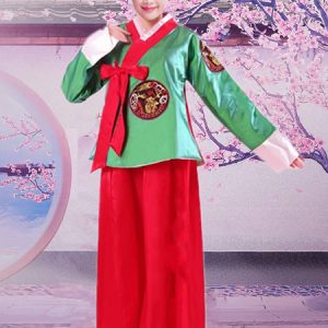 Halloween Korean Costume Traditional Women's Satin Hanbok Dance Dress