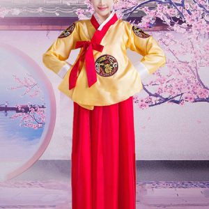 Halloween Korean Costume Traditional Women's Satin Hanbok Dance Dress